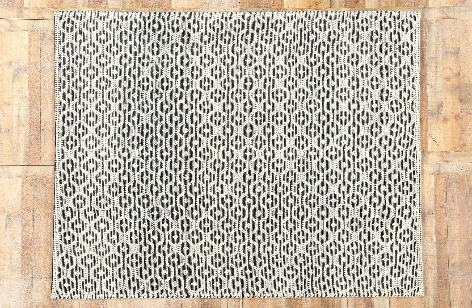 New Contemporary Moroccan Textured High-Low Rug For Sale 2