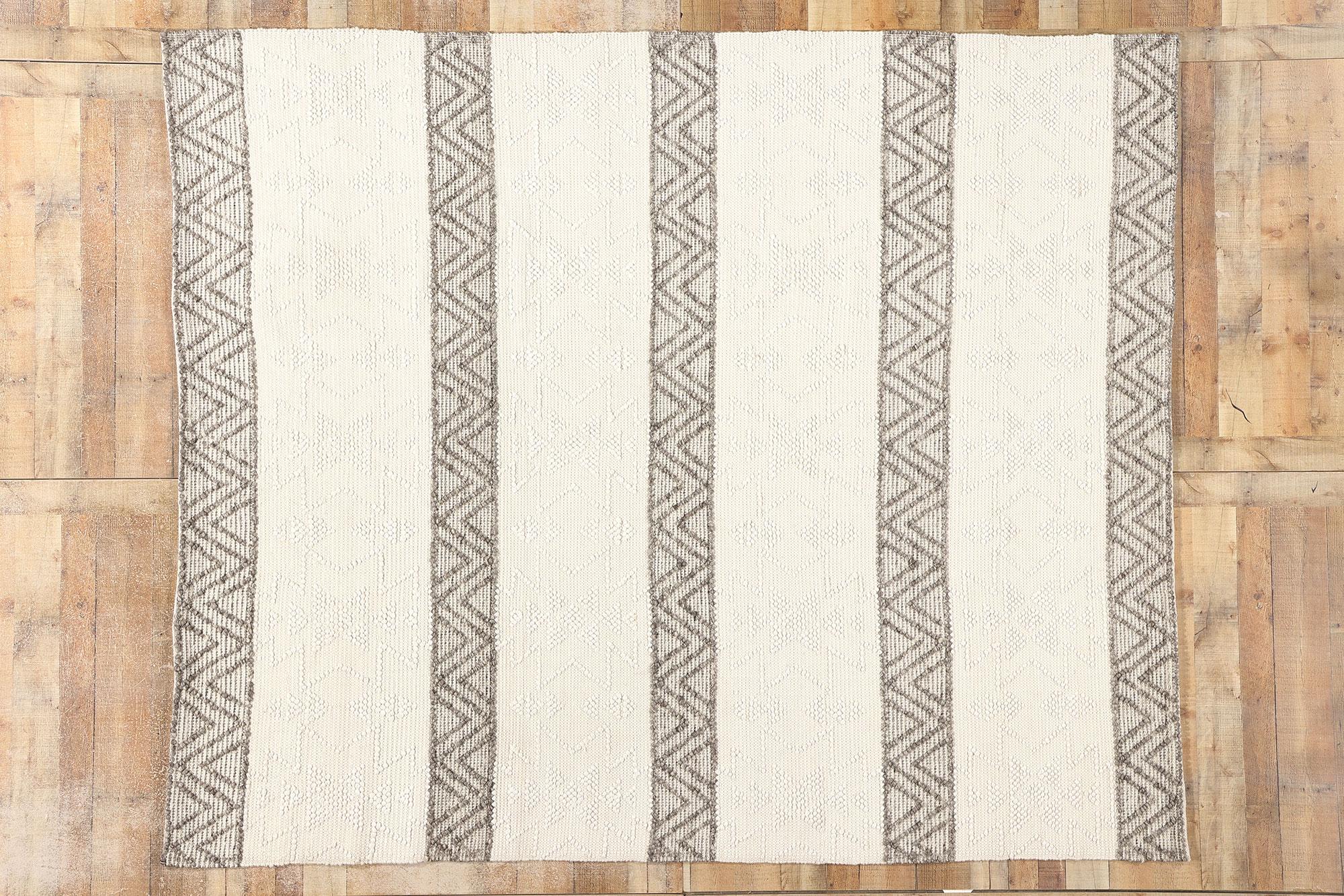 New Contemporary Moroccan Textured High-Low Rug For Sale 2