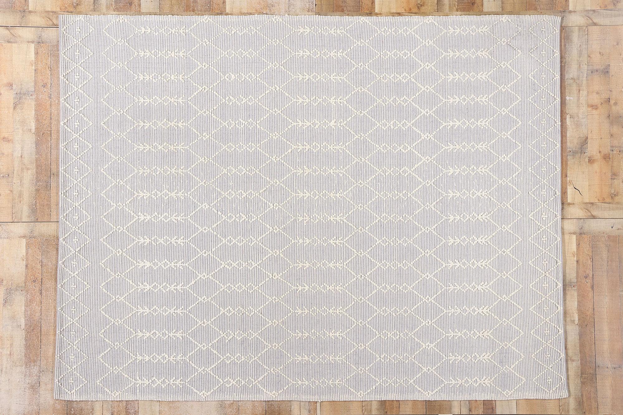 Nueva alfombra marroquí contemporánea con textura alta-baja en venta 1