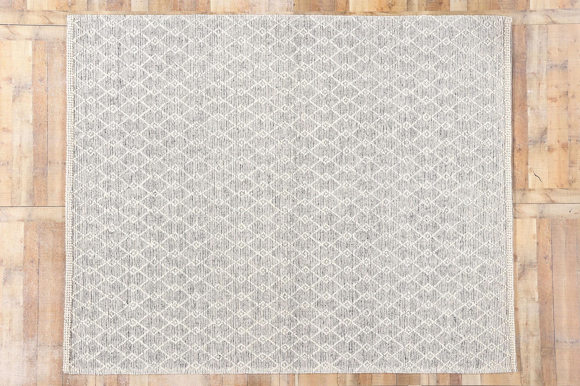New Contemporary Moroccan Textured High-Low Rug For Sale 2