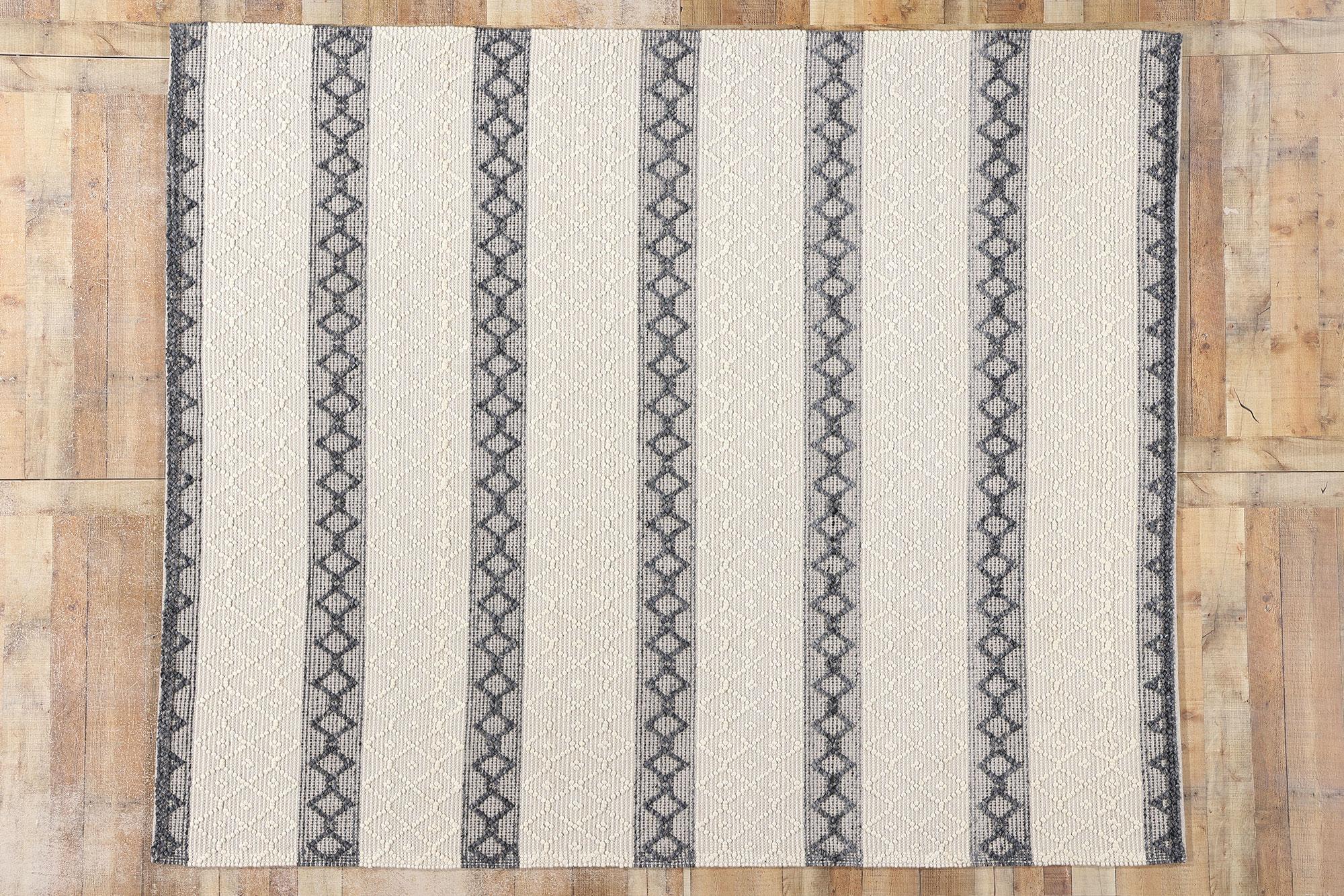 New Contemporary Moroccan Textured High-Low Rug For Sale 2