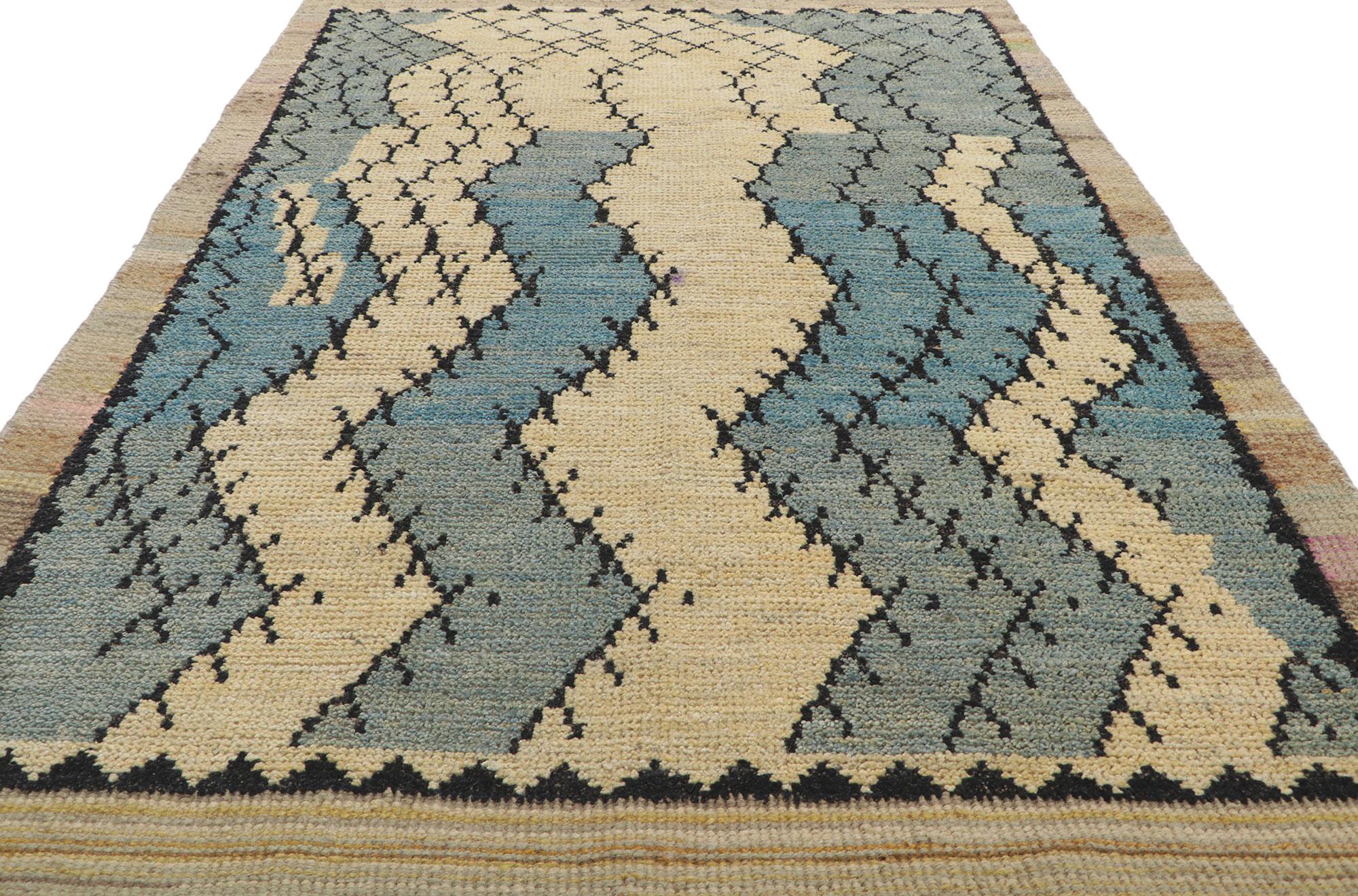 Pakistani New Contemporary Moroccan Textured Rug For Sale