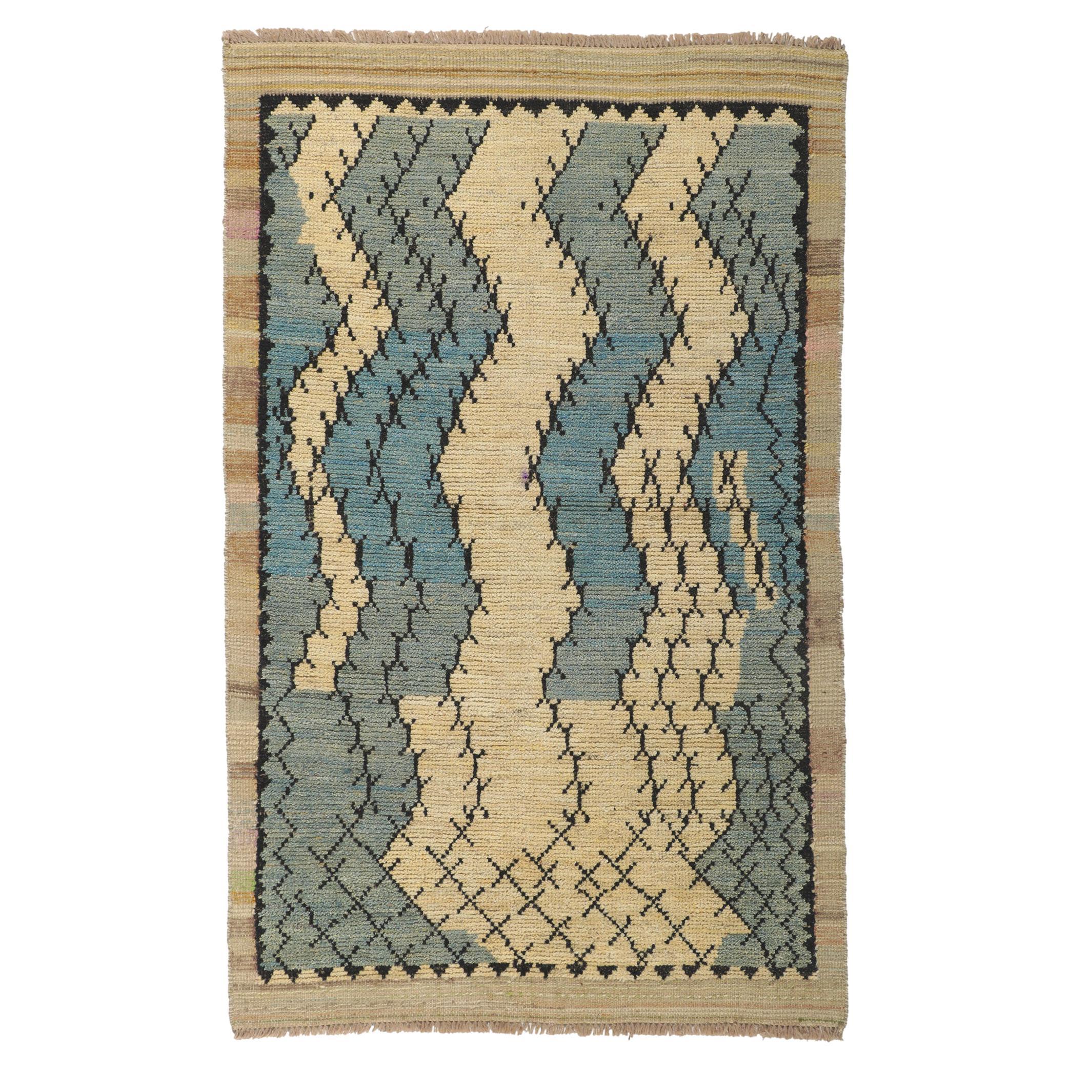 Nouveau tapis marocain contemporain texturé