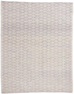 New Contemporary Moroccan Trellis Textured High-Low Rug