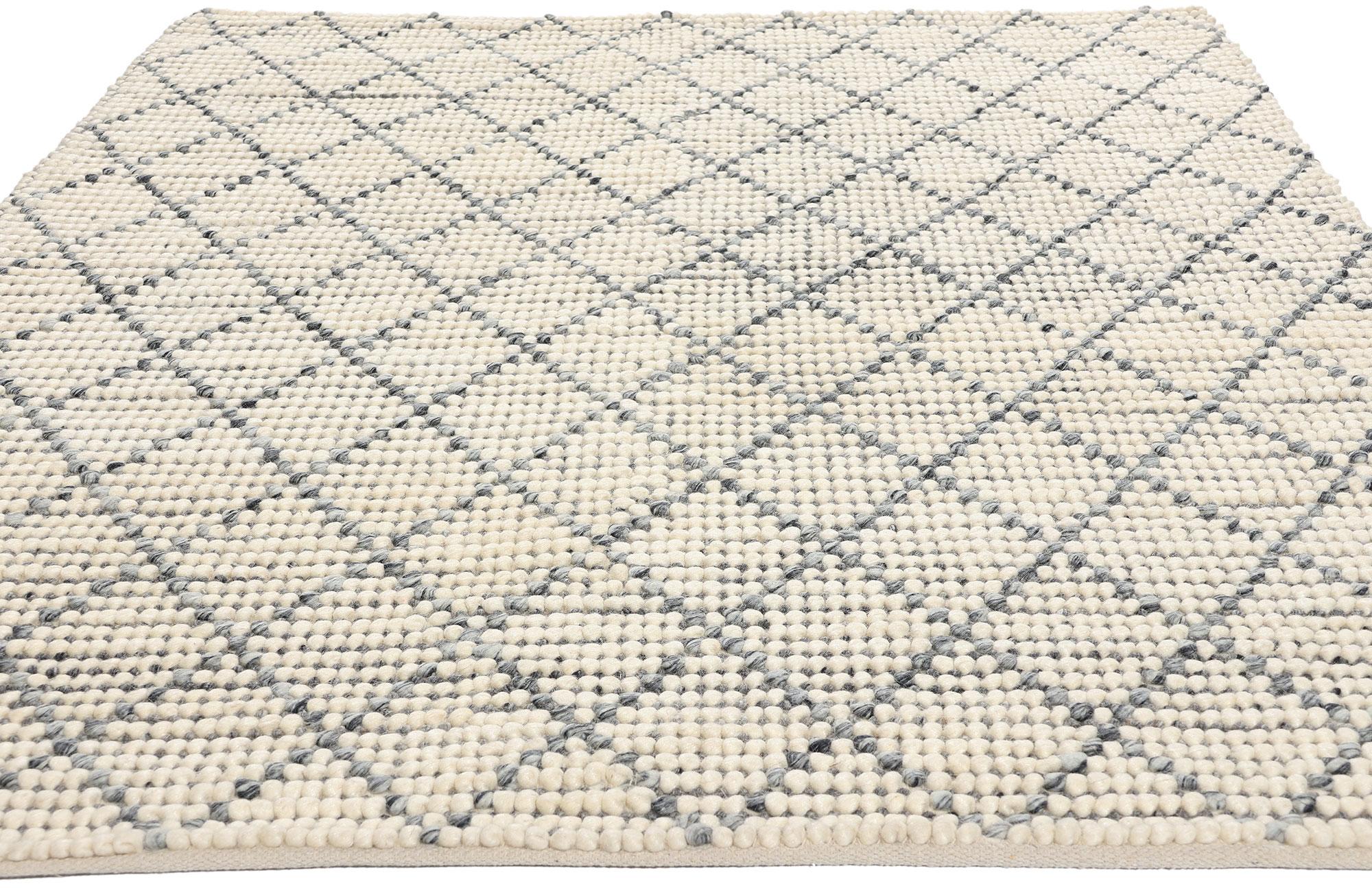 Nueva Alfombra Contemporánea Marroquí Enrejado Texturado, 05'08 x 07'11 Bohemio en venta