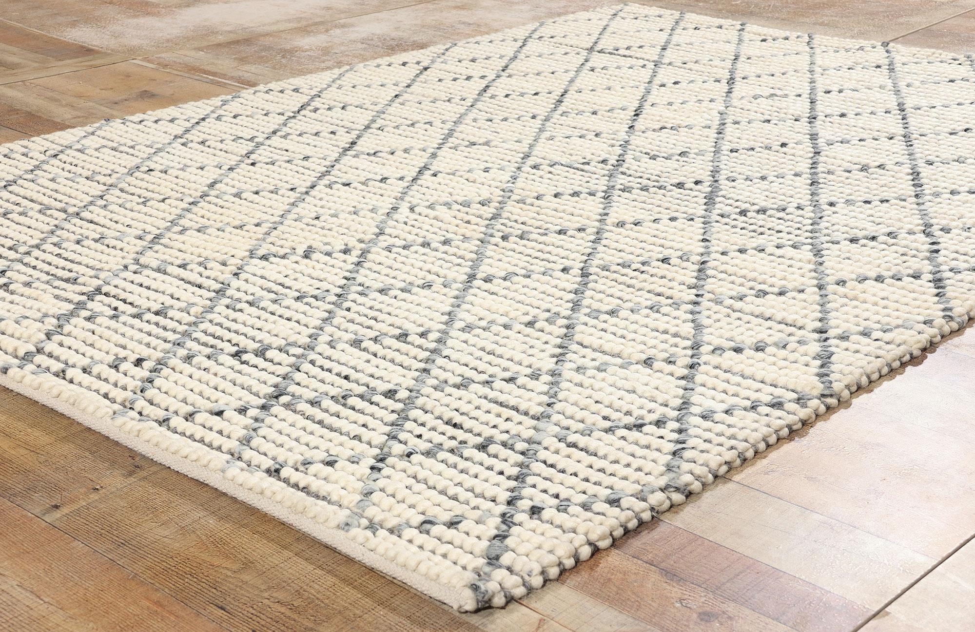 Nueva Alfombra Contemporánea Marroquí Enrejado Texturado, 05'08 x 07'11 Siglo XXI y contemporáneo en venta
