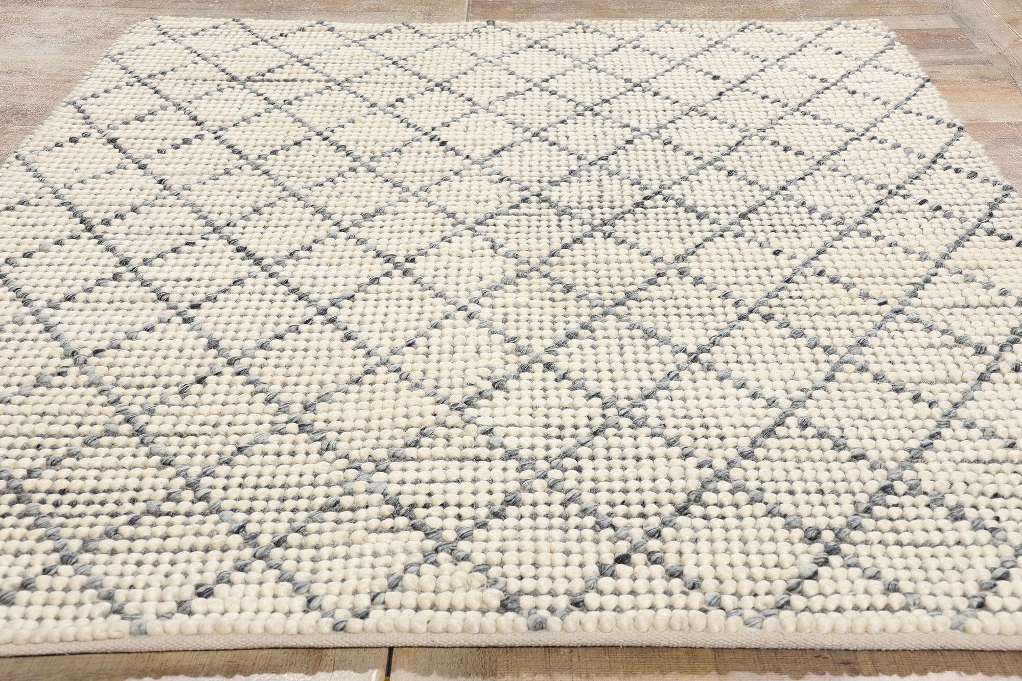 Nueva Alfombra Contemporánea Marroquí Enrejado Texturado, 05'08 x 07'11 Lana en venta