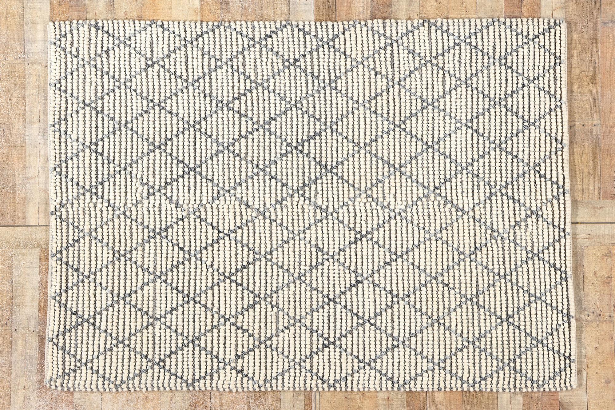 Nueva Alfombra Contemporánea Marroquí Enrejado Texturado, 05'08 x 07'11 en venta 1