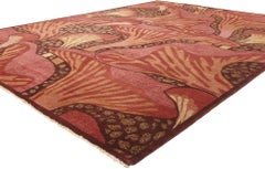 New Contemporary Mushroom Biophilic Wool Carpet Inspired by Koloman Moser