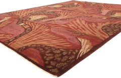 New Contemporary Mushroom Biophilic Wool Carpet Inspired by Koloman Moser