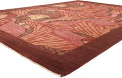 New Contemporary Mushroom Biophilic Wool Carpet Inspired by Koloman Moser