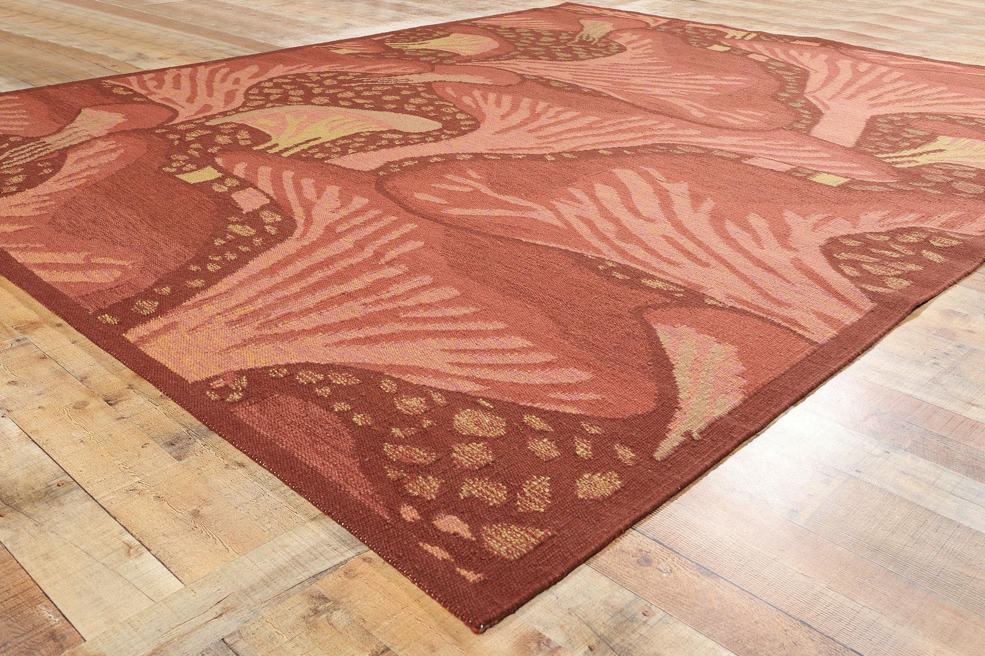 New Contemporary Mushroom Biophilic Wool Carpet Inspired by Koloman Moser (21. Jahrhundert und zeitgenössisch) im Angebot