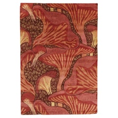 New Contemporary Mushroom Biophilic Wool Carpet Inspired by Koloman Moser