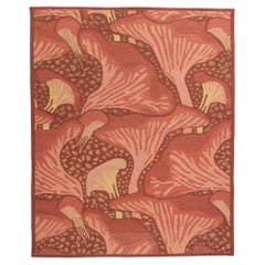 New Contemporary Mushroom Biophilic Wool Carpet Inspired by Koloman Moser (Tapis de laine biophilique à base de champignons inspiré de Koloman Moser)