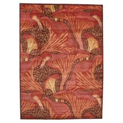 New Contemporary Mushroom Biophilic Wool Carpet Inspired by Koloman Moser