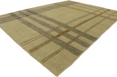 New Neutral Plaid Tartan Rug with Ivy League Style