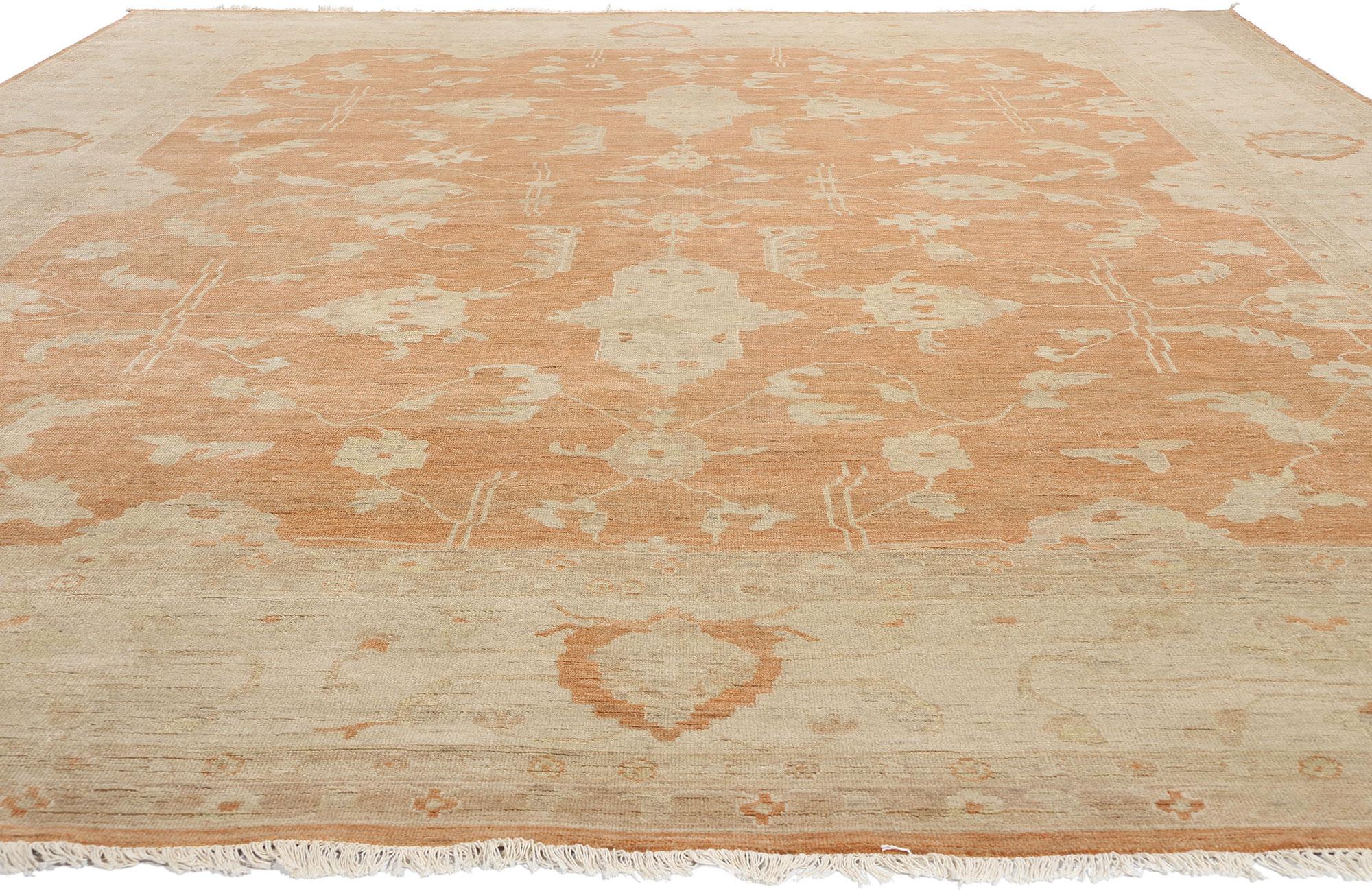 Indiano Tappeto New Contemporary Orange Oushak, 12'00 x 14'10 in vendita