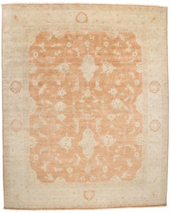 New Contemporary Orange Oushak Rug, 12'00 x 14'10