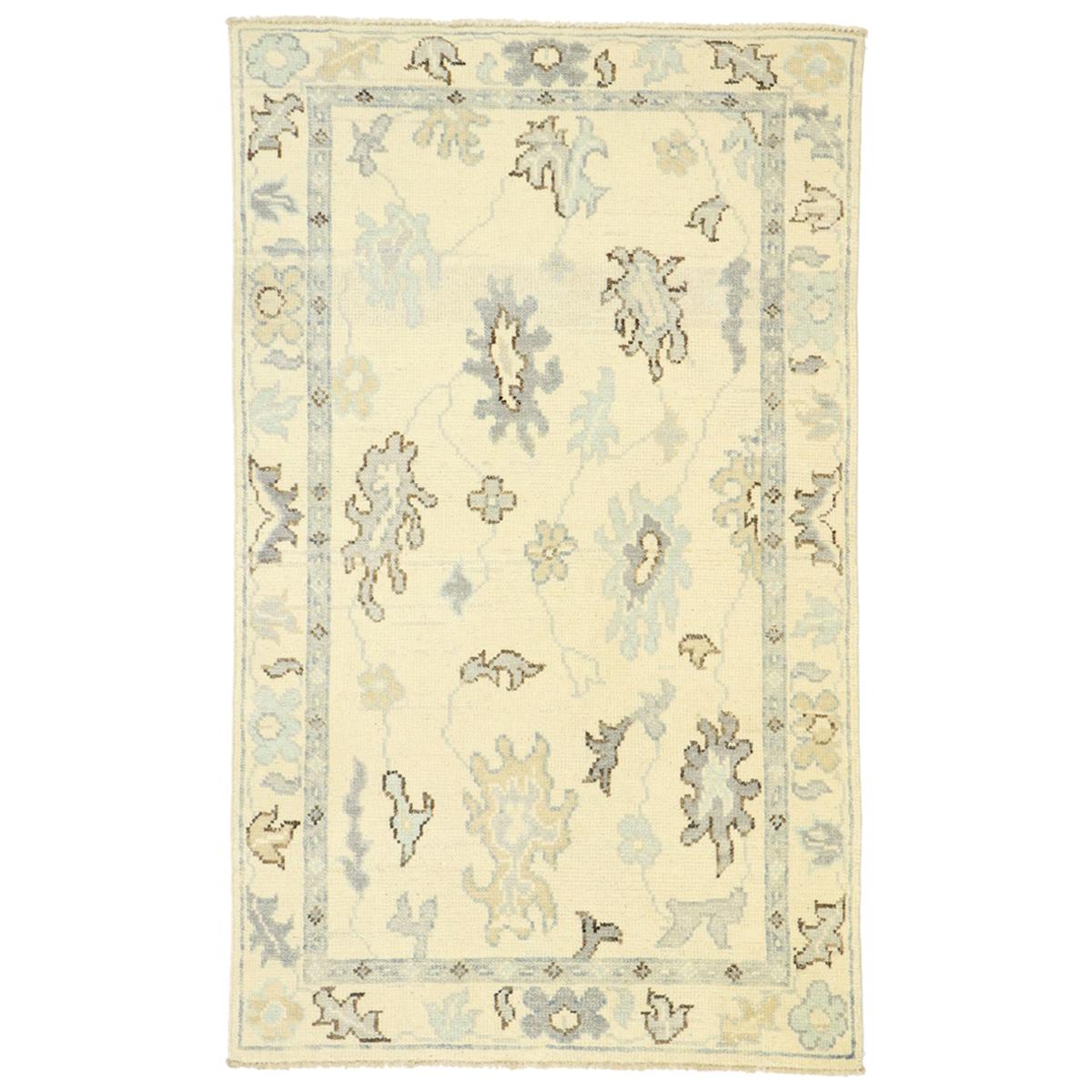 New Contemporary Oushak Accent Rug with Modern Transitional Style For Sale