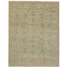 Nouveau tapis contemporain d'Oushak avec style cottage côtier