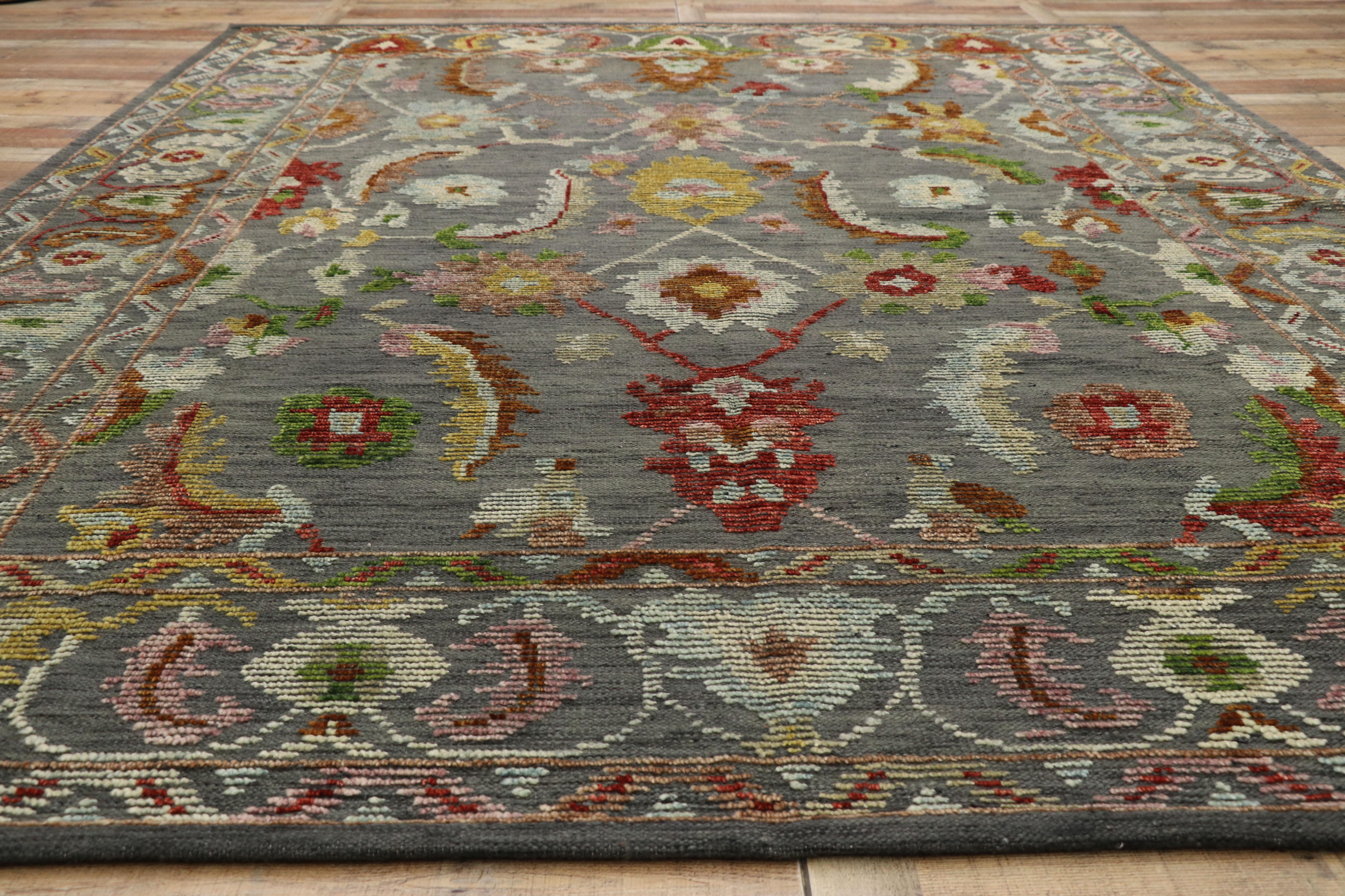 New Contemporary Oushak Area Rug with Modern Parisian Style, Texture Area Rug 1