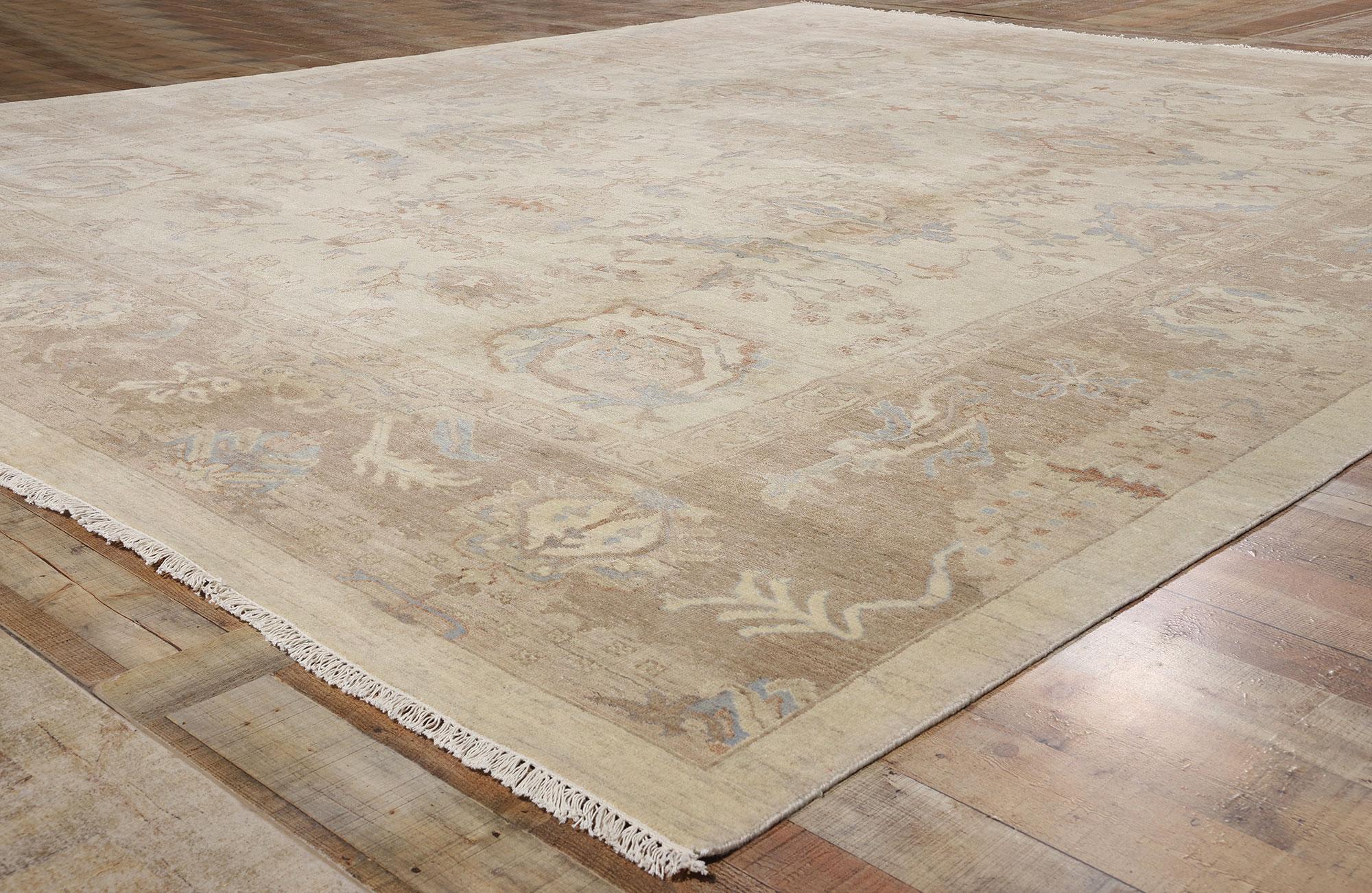 New Contemporary Oushak Vorleger, 12'02 x 14'09 (Wolle) im Angebot