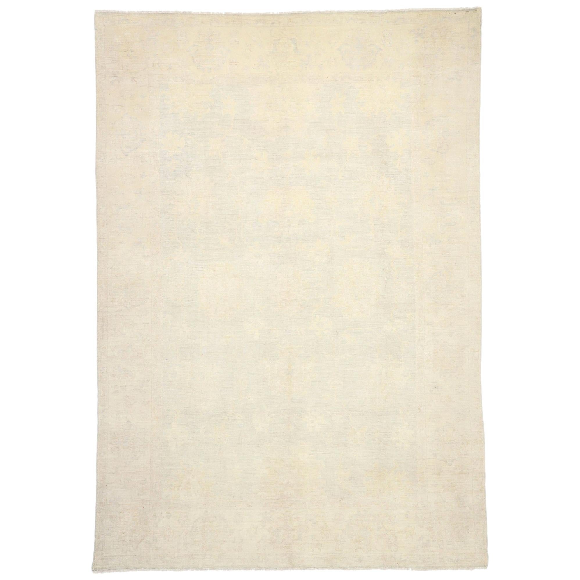New Contemporary Oushak Design Transitional Area Rug For Sale at 1stDibs