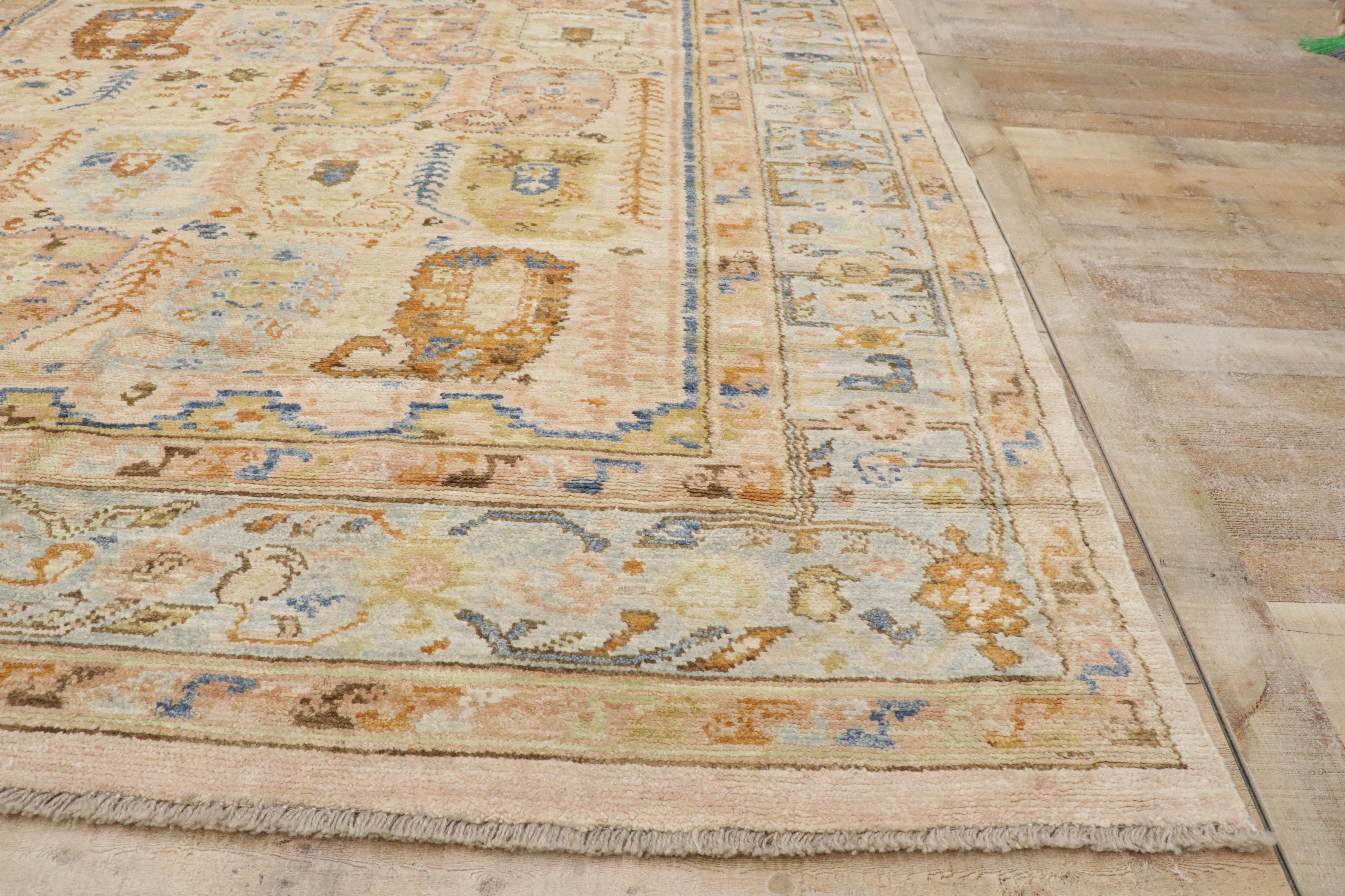 Zeitgenössischer Oushak Boteh Teppich mit modernem Stil im Angebot 4