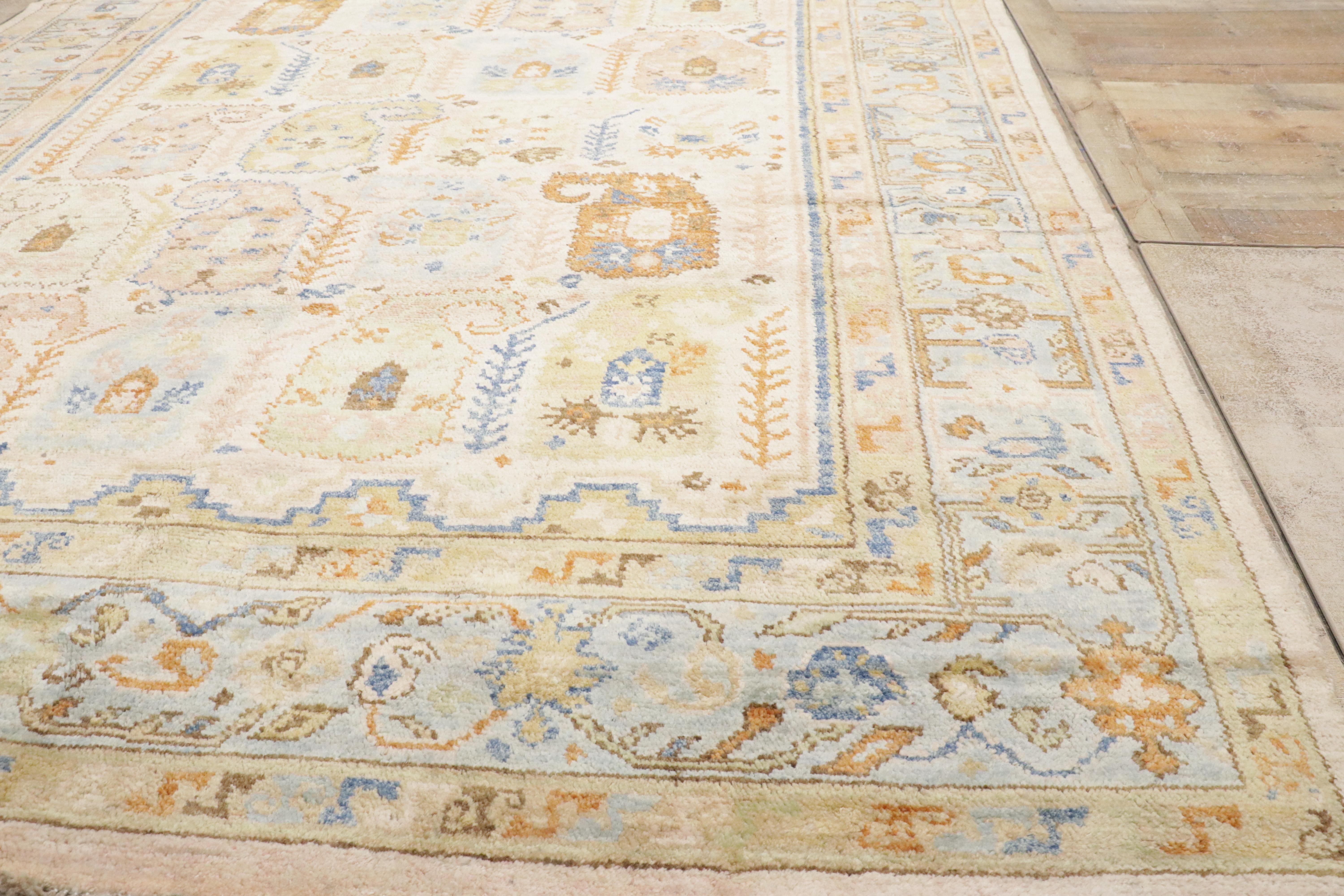 Zeitgenössischer Oushak Boteh Teppich mit modernem Stil im Angebot 7