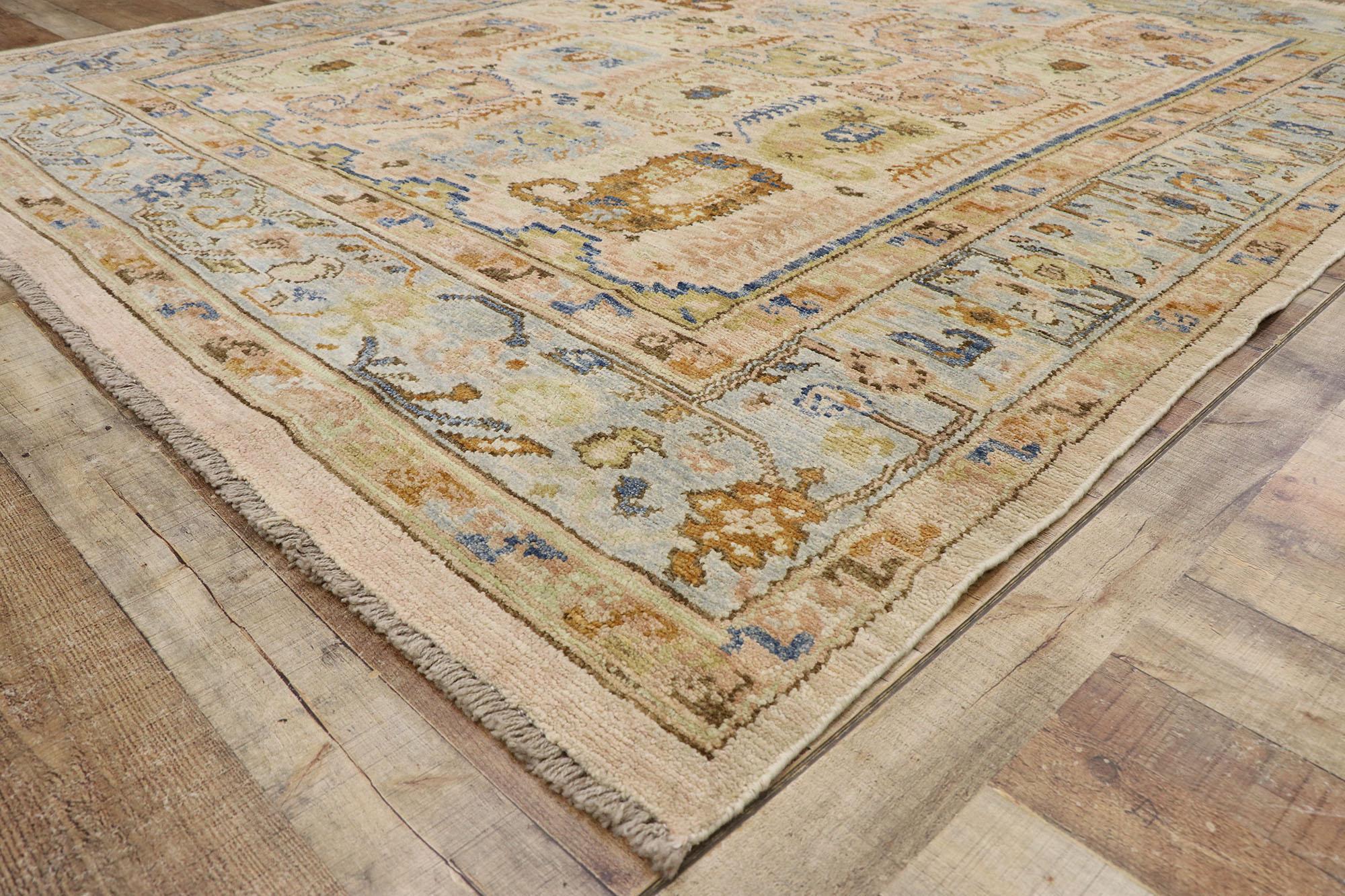 Wool New Contemporary Oushak Boteh Rug with Modern Style For Sale