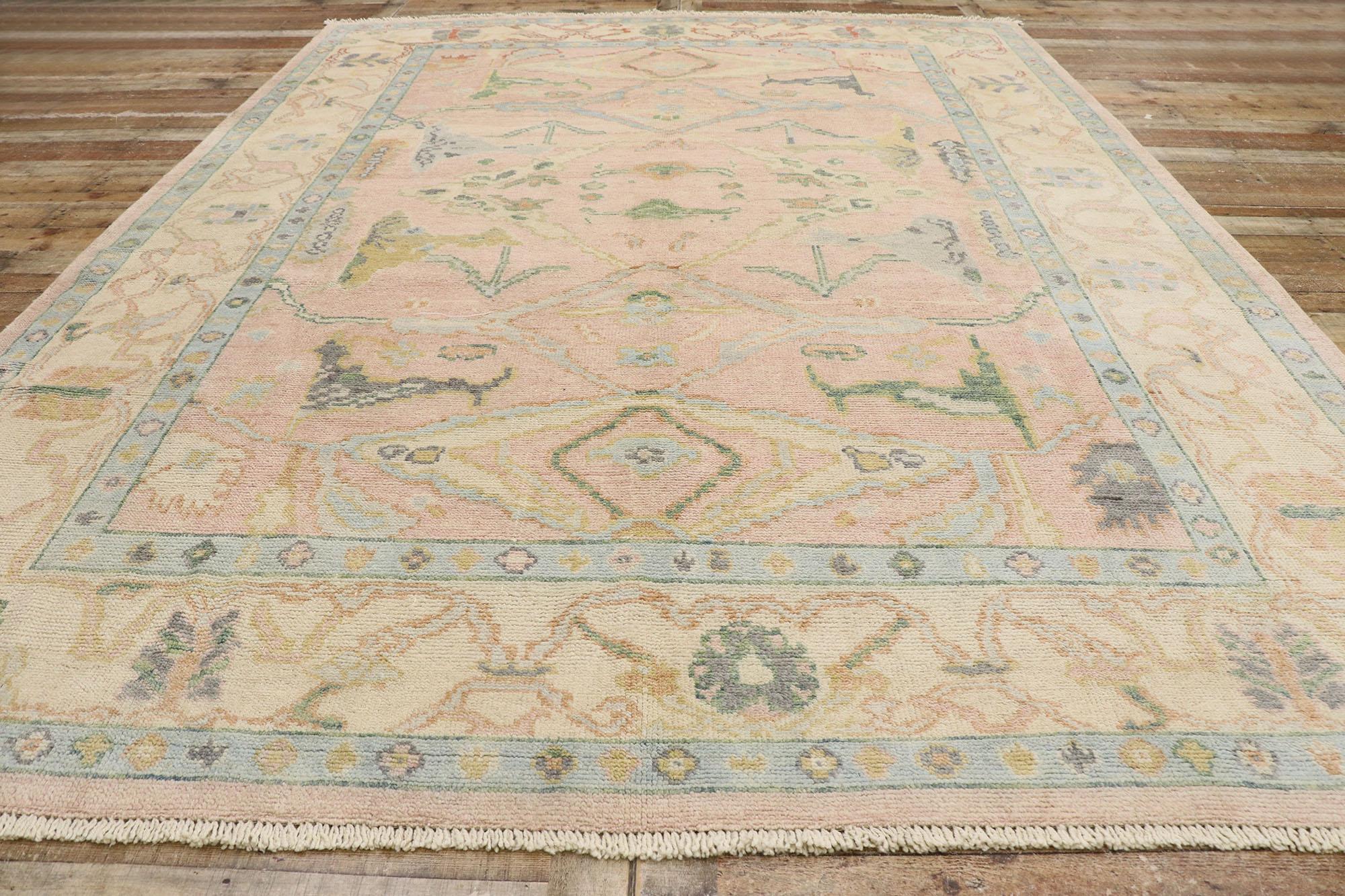 New Contemporary Oushak Design Rug with Modern Georgian Style For Sale 1