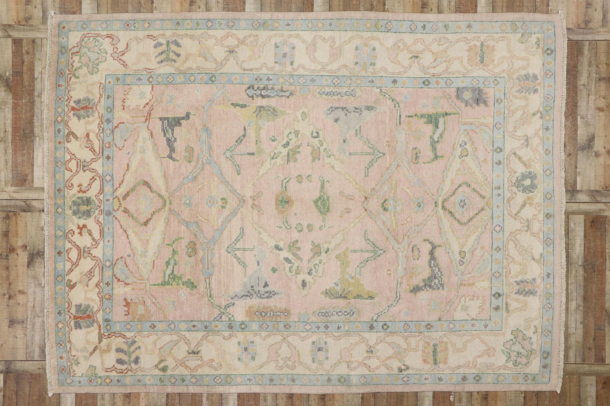 New Contemporary Oushak Design Rug with Modern Georgian Style For Sale 2