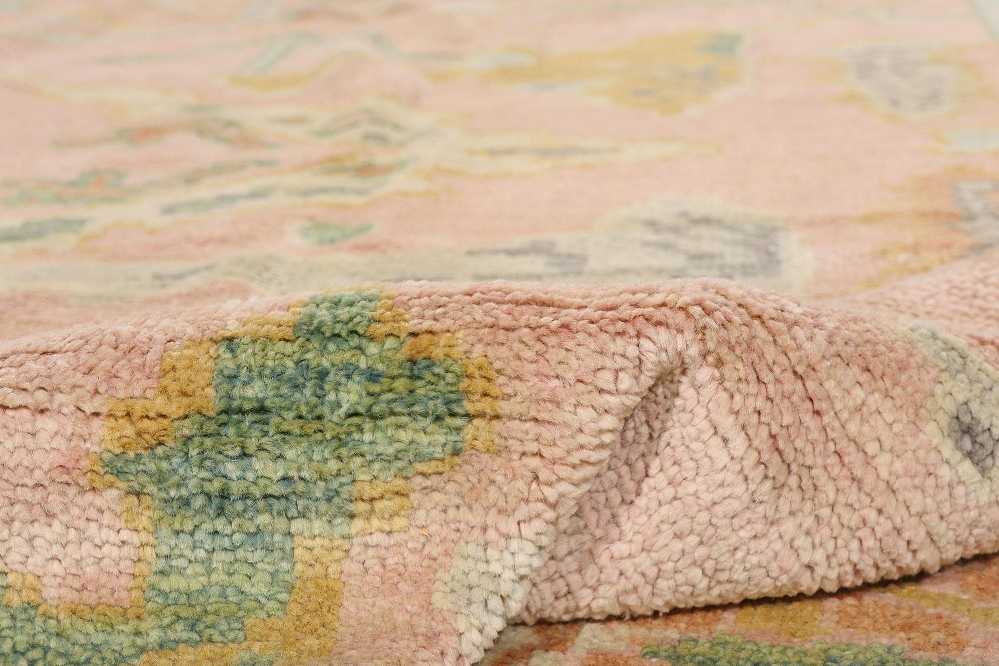 Tappeto moderno Oushak rosa con stile provinciale francese &New In condizioni Nuovo in vendita a Dallas, TX