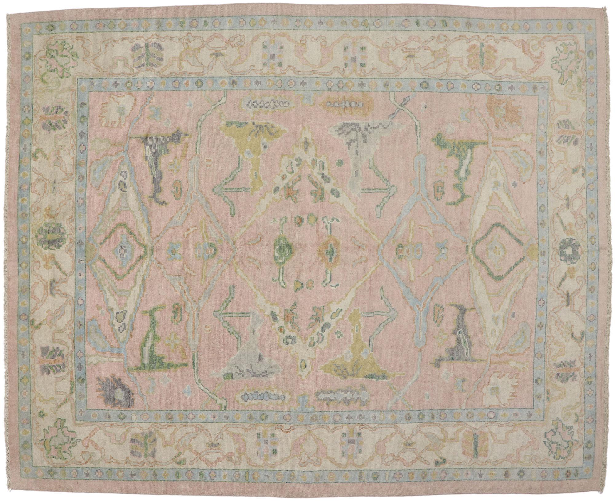 New Contemporary Oushak Design Rug with Modern Georgian Style For Sale 1