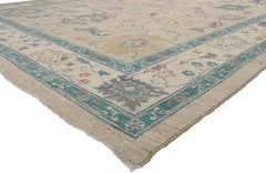 New Colorful Contemporary Oushak Carpet, 10'01 x 12'05