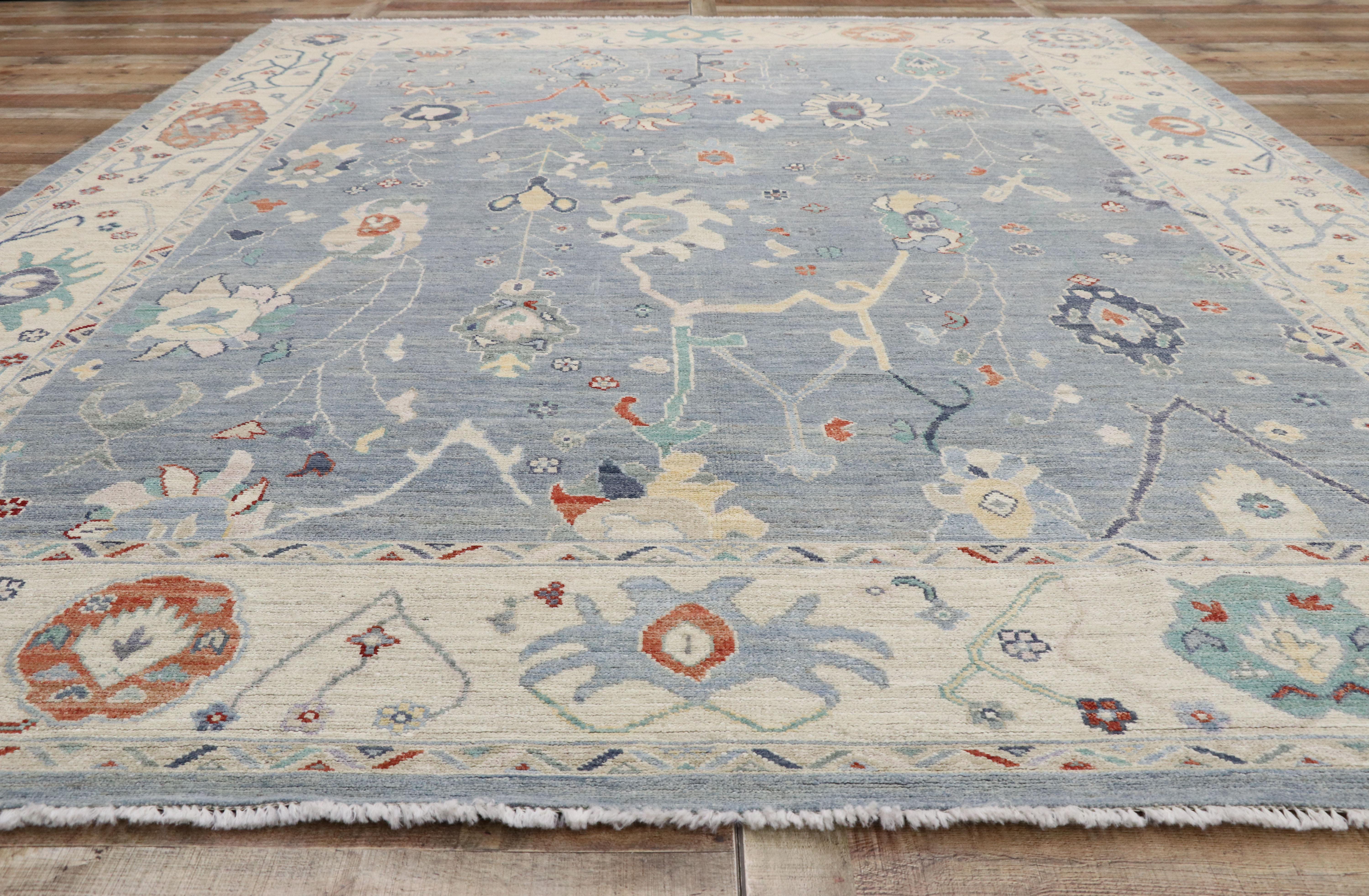 Wool New Contemporary Oushak Design Transitional Area Rug