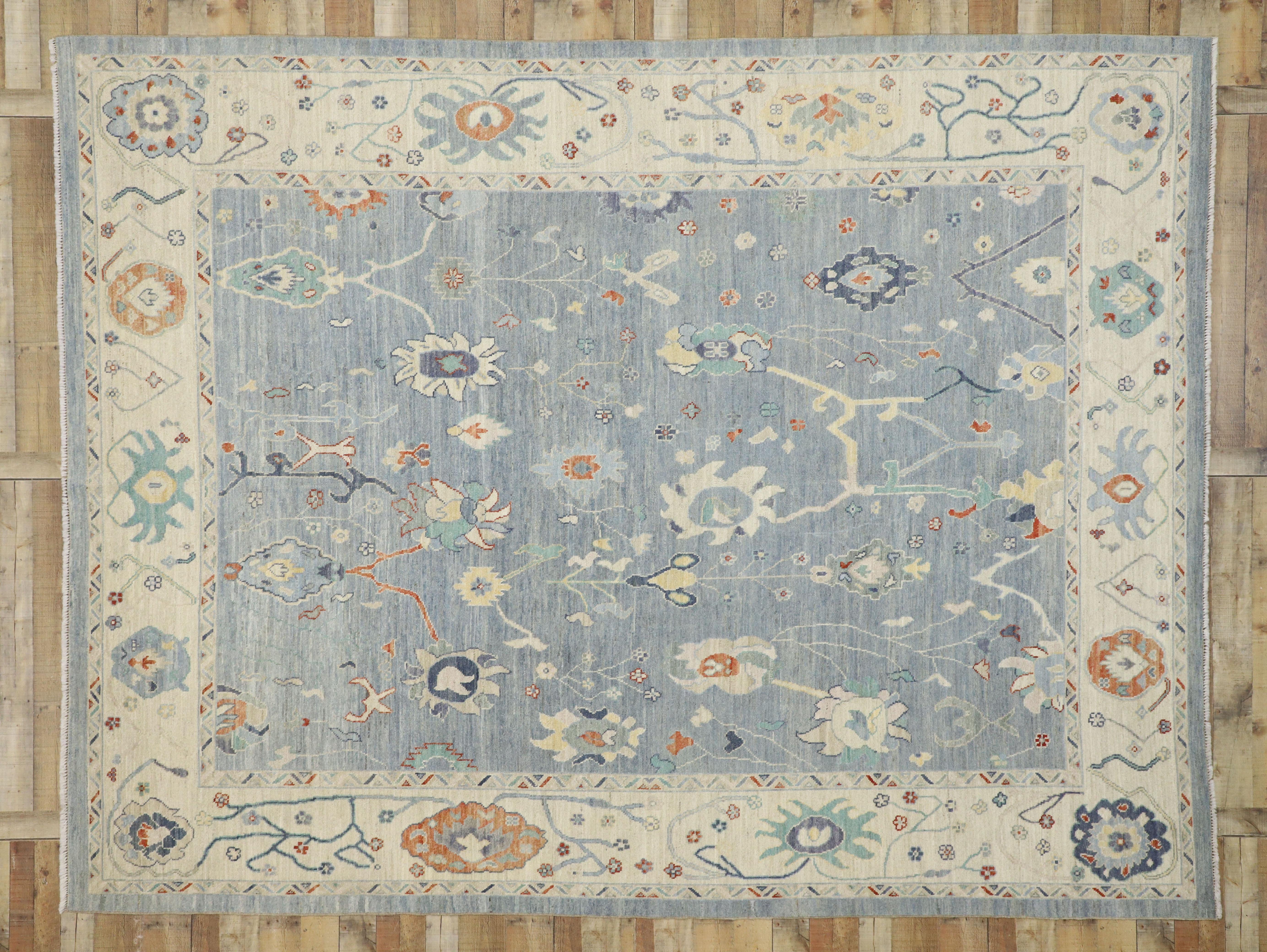 New Contemporary Oushak Design Transitional Area Rug 1