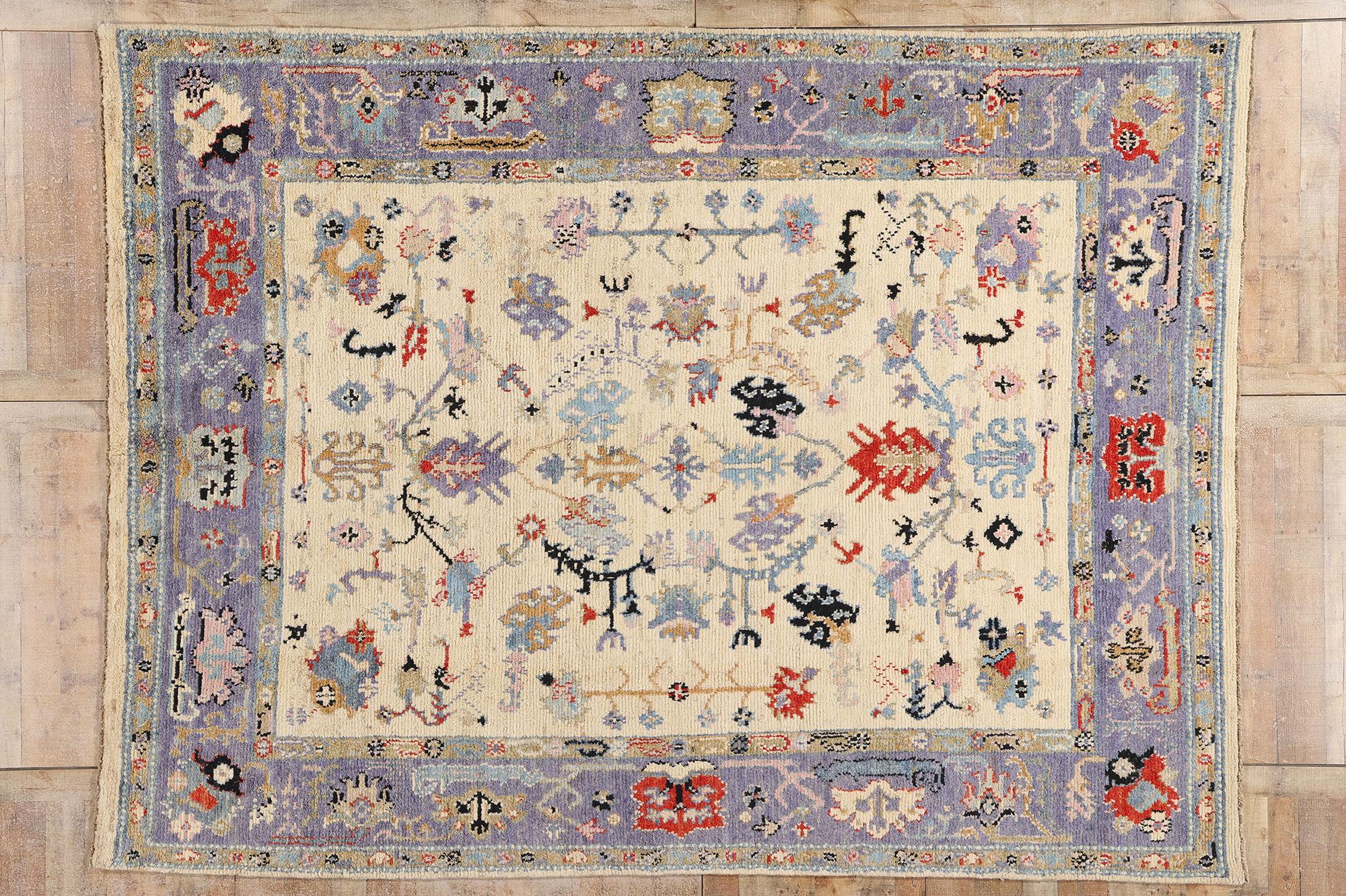 Tappeto New Contemporary Oushak, 09'03 x 12'03 in vendita 3