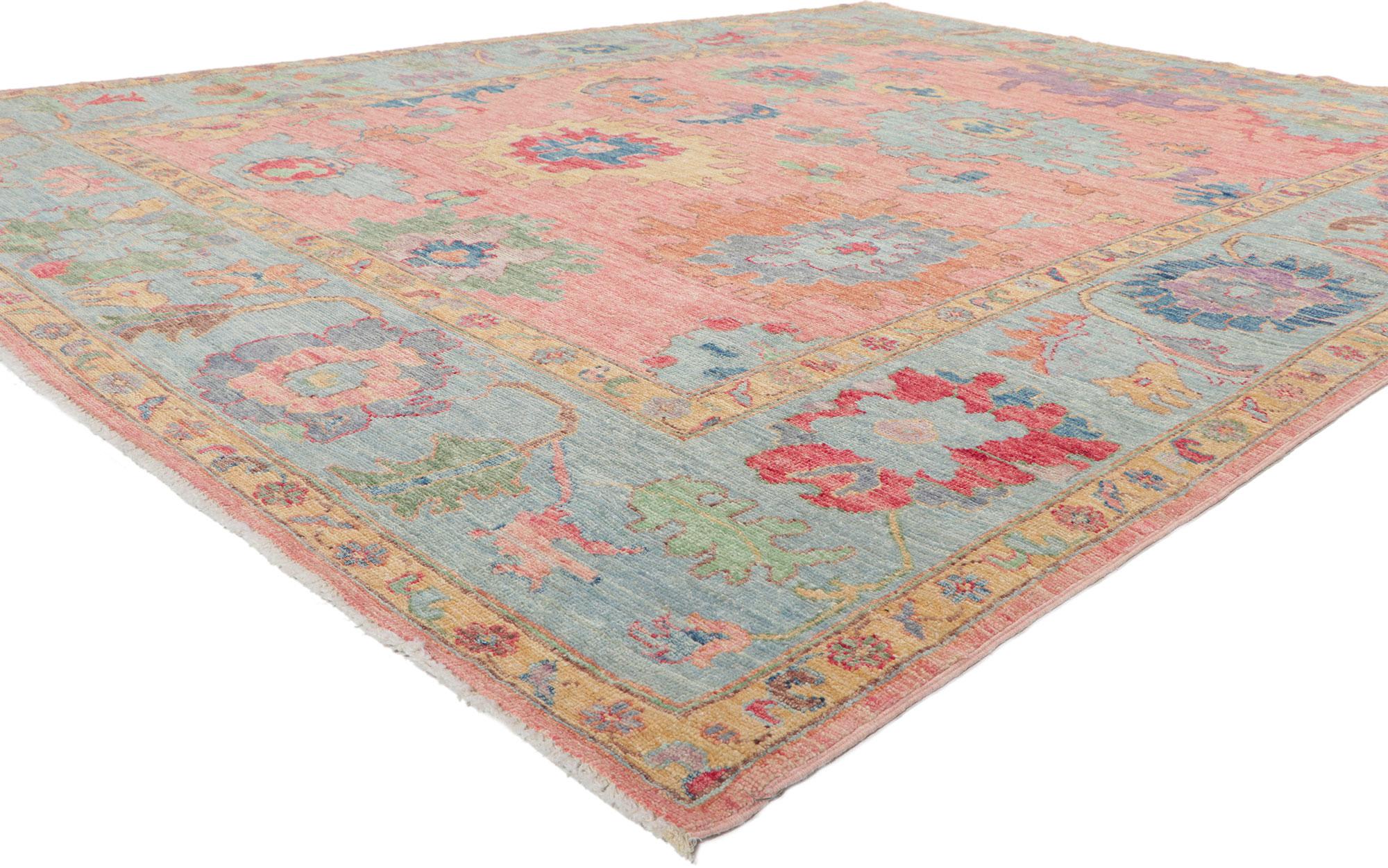 80959 New Contemporary Oushak rug, 07'11 x 10'01.