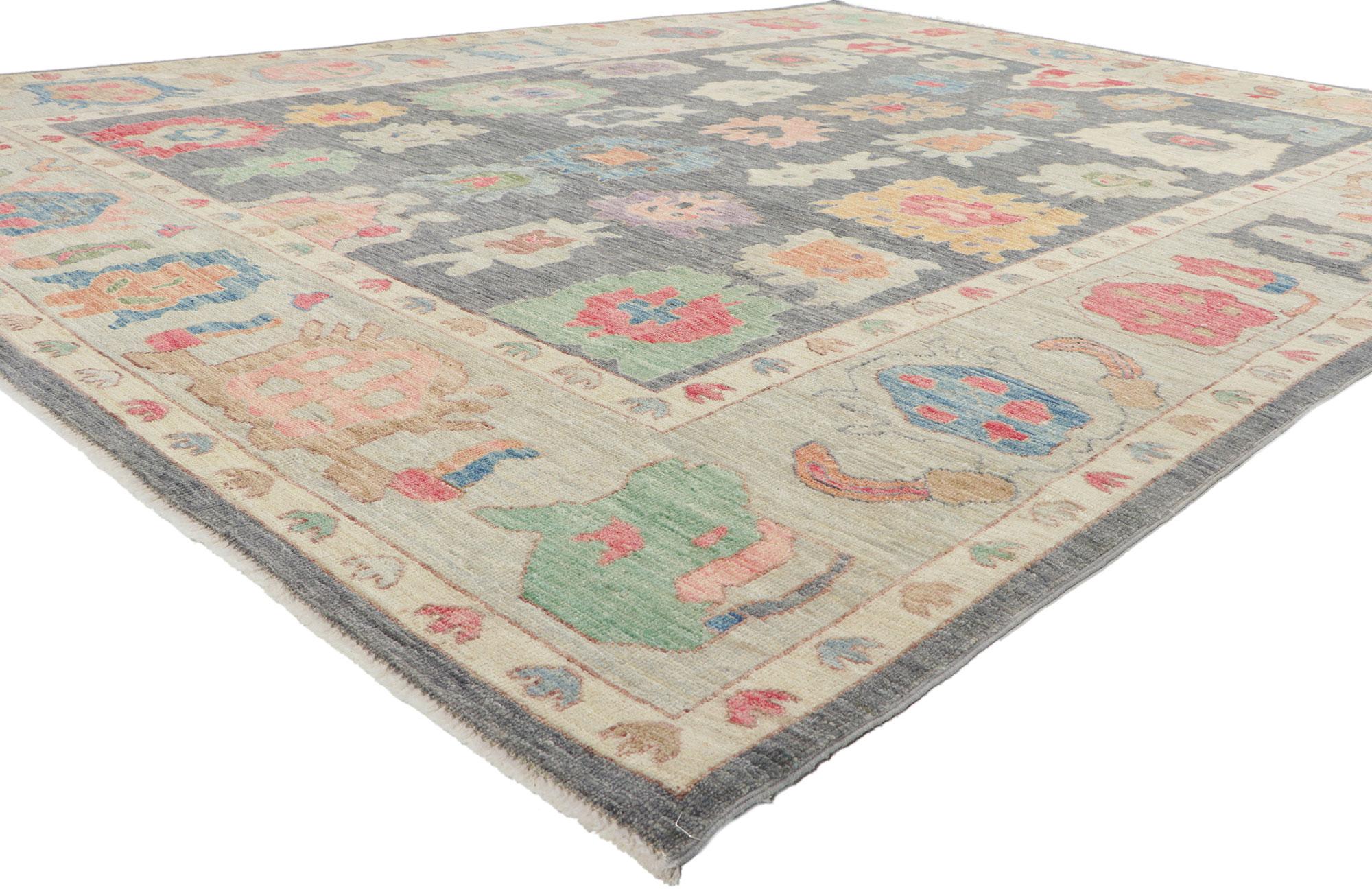 80957 New Contemporary Oushak rug, 09'00 x 11'11.