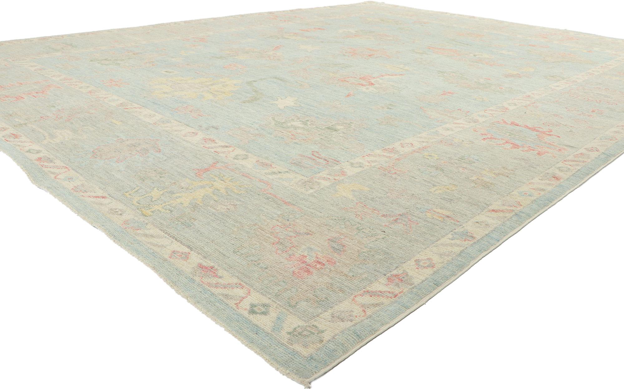 80903 New Contemporary Oushak rug, 09'01 x 11'10.