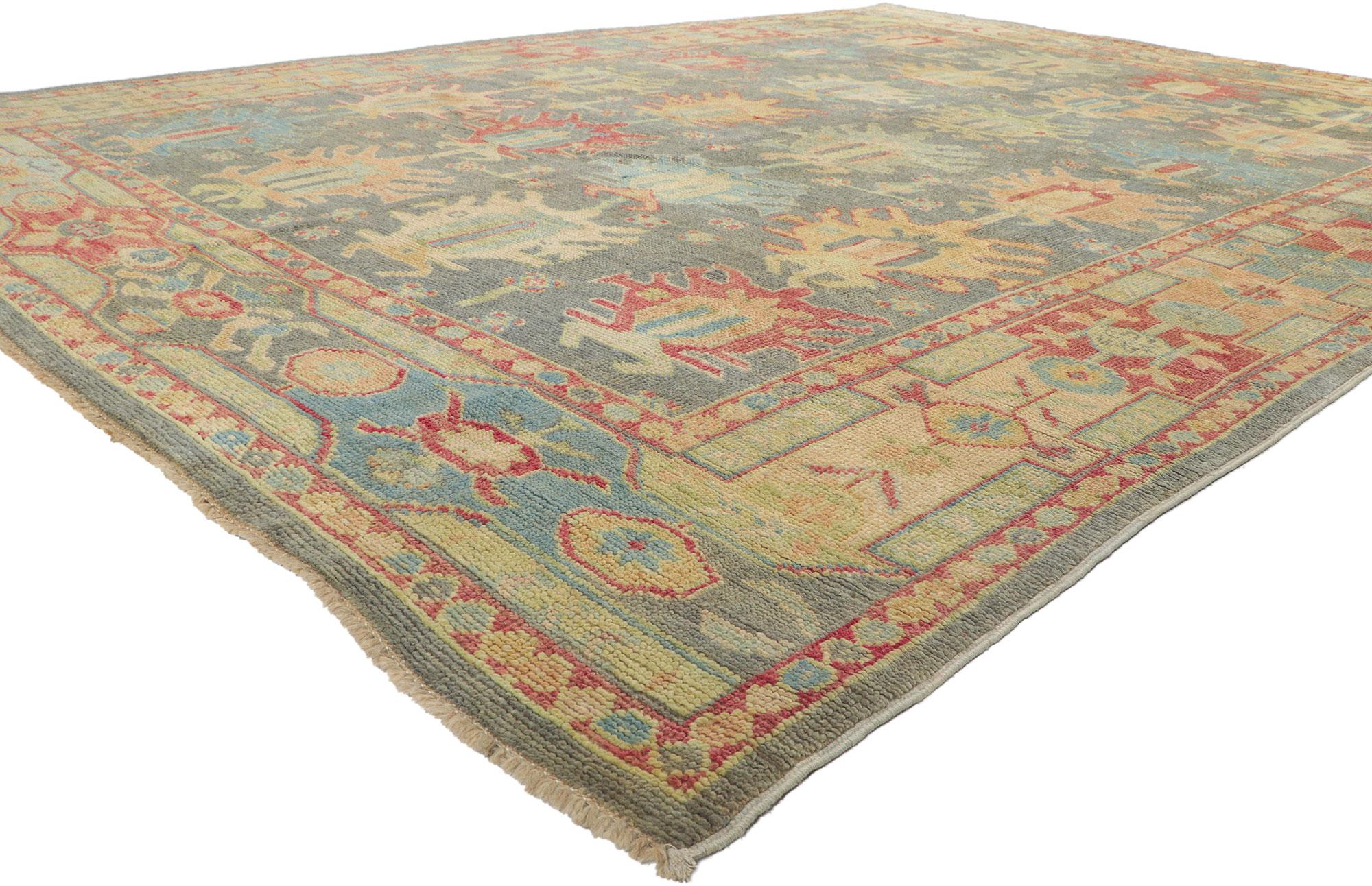 80736 New Contemporary Oushak rug, 09'00 x 12'04.