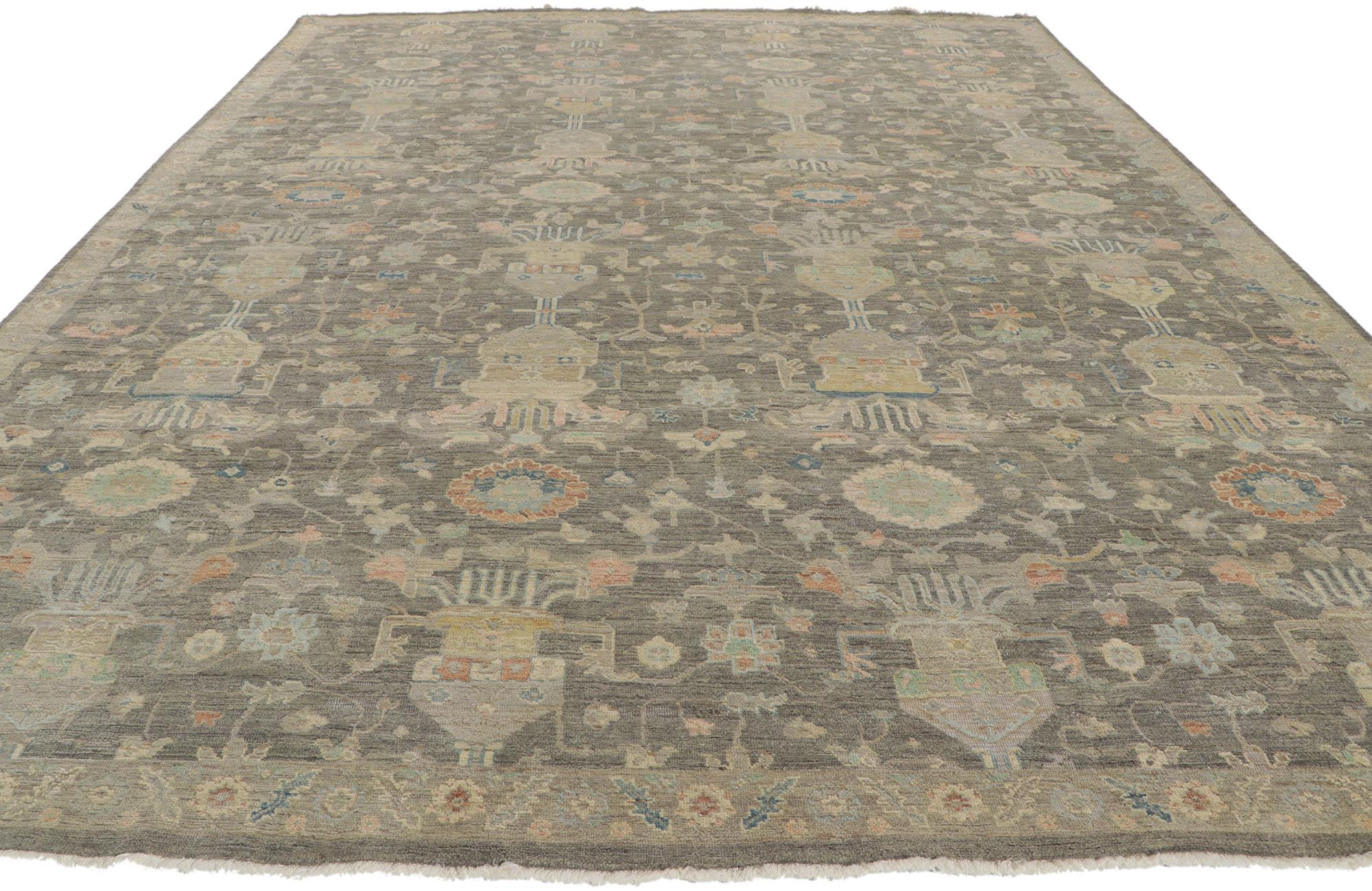 Indian New Contemporary Oushak Rug For Sale