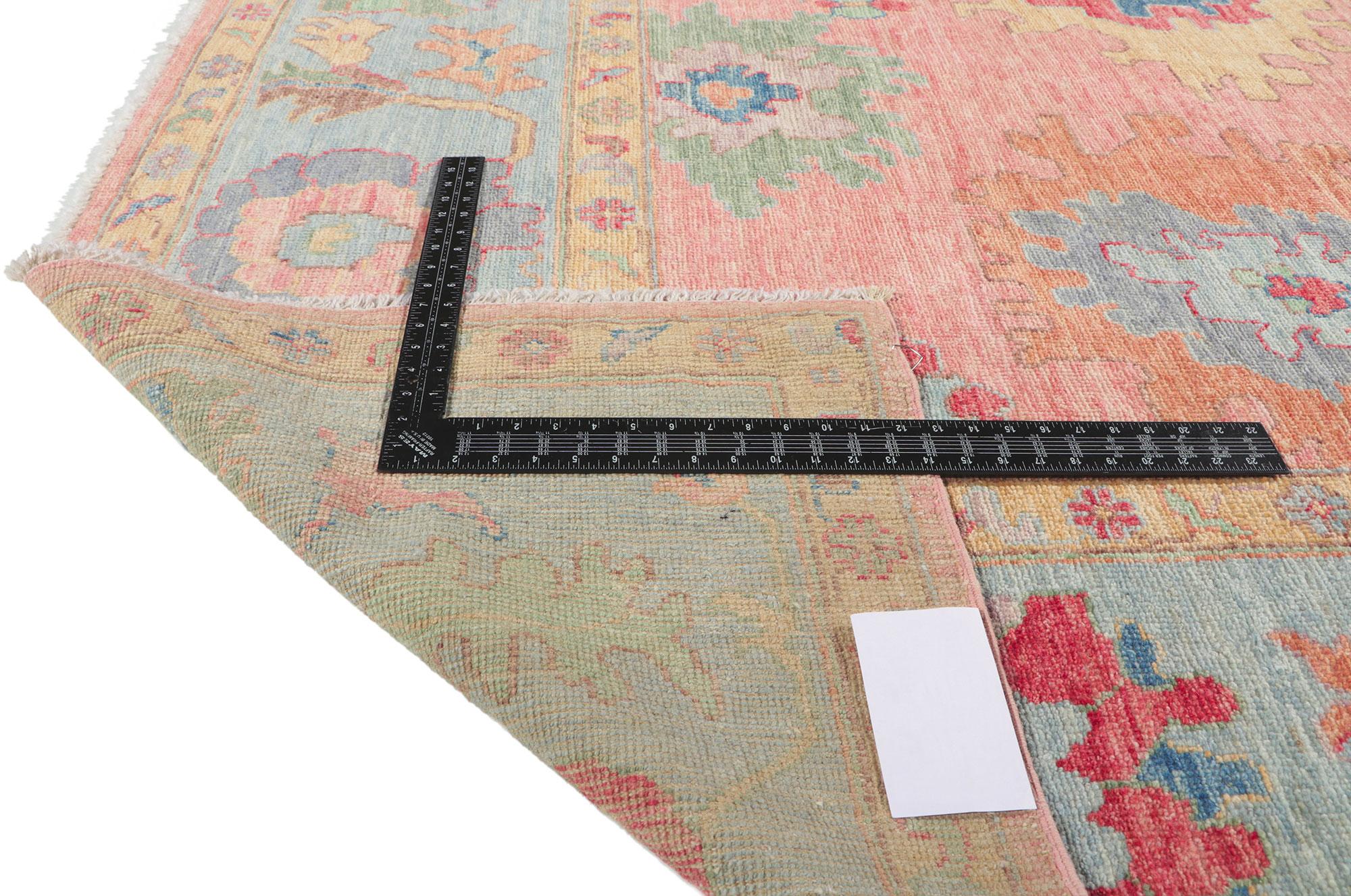 Hand-Knotted New Contemporary Oushak Rug For Sale