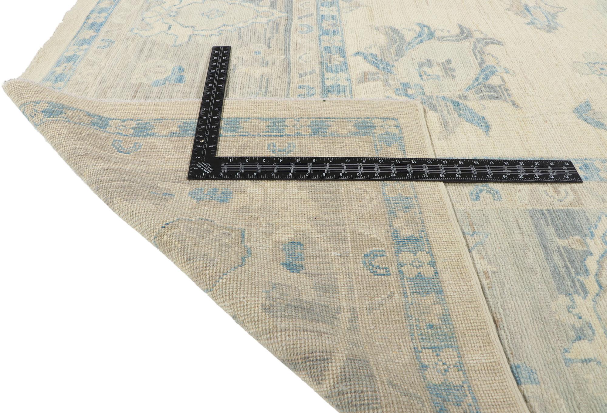 Hand-Knotted New Contemporary Oushak Rug For Sale