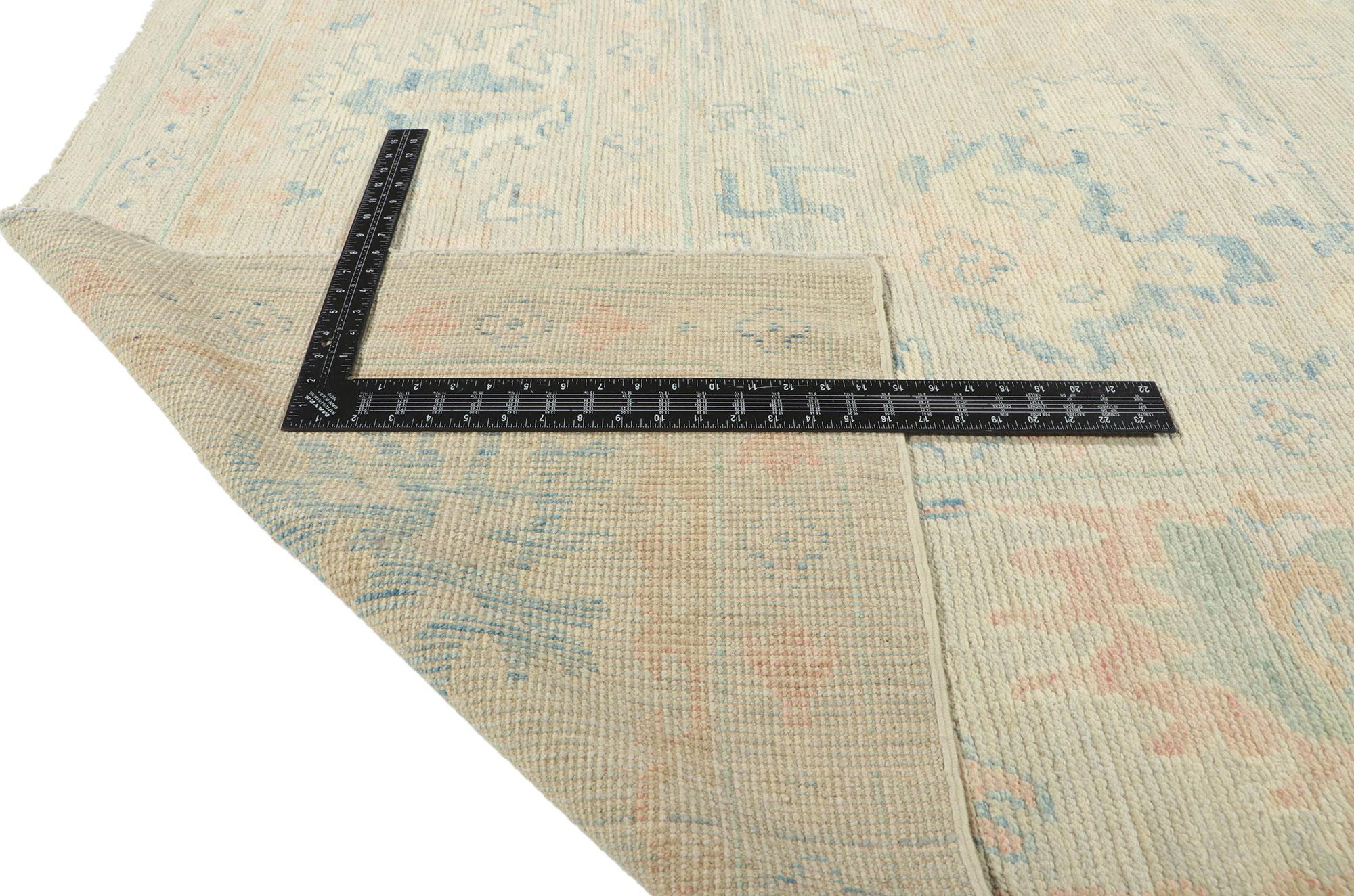 Hand-Knotted New Contemporary Oushak Rug For Sale