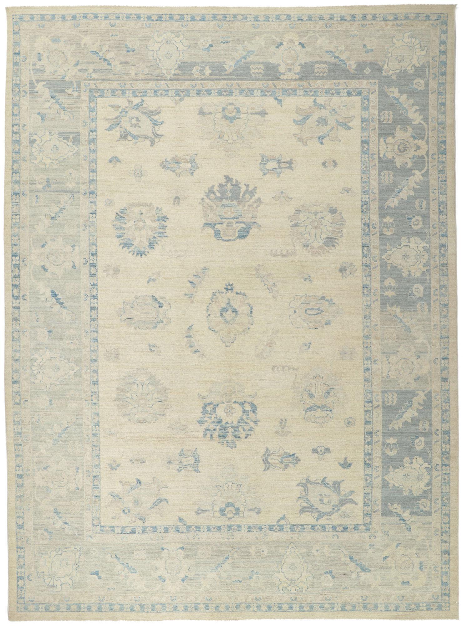 Zeitgenössischer Oushak-Teppich (Wolle) im Angebot