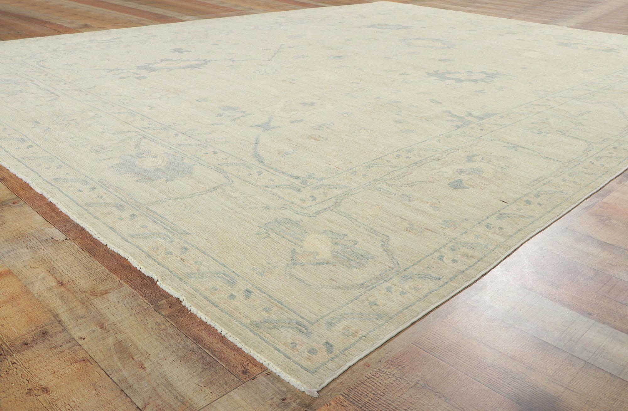 New Contemporary Oushak Rug, 09'01 x 11'10 For Sale 1
