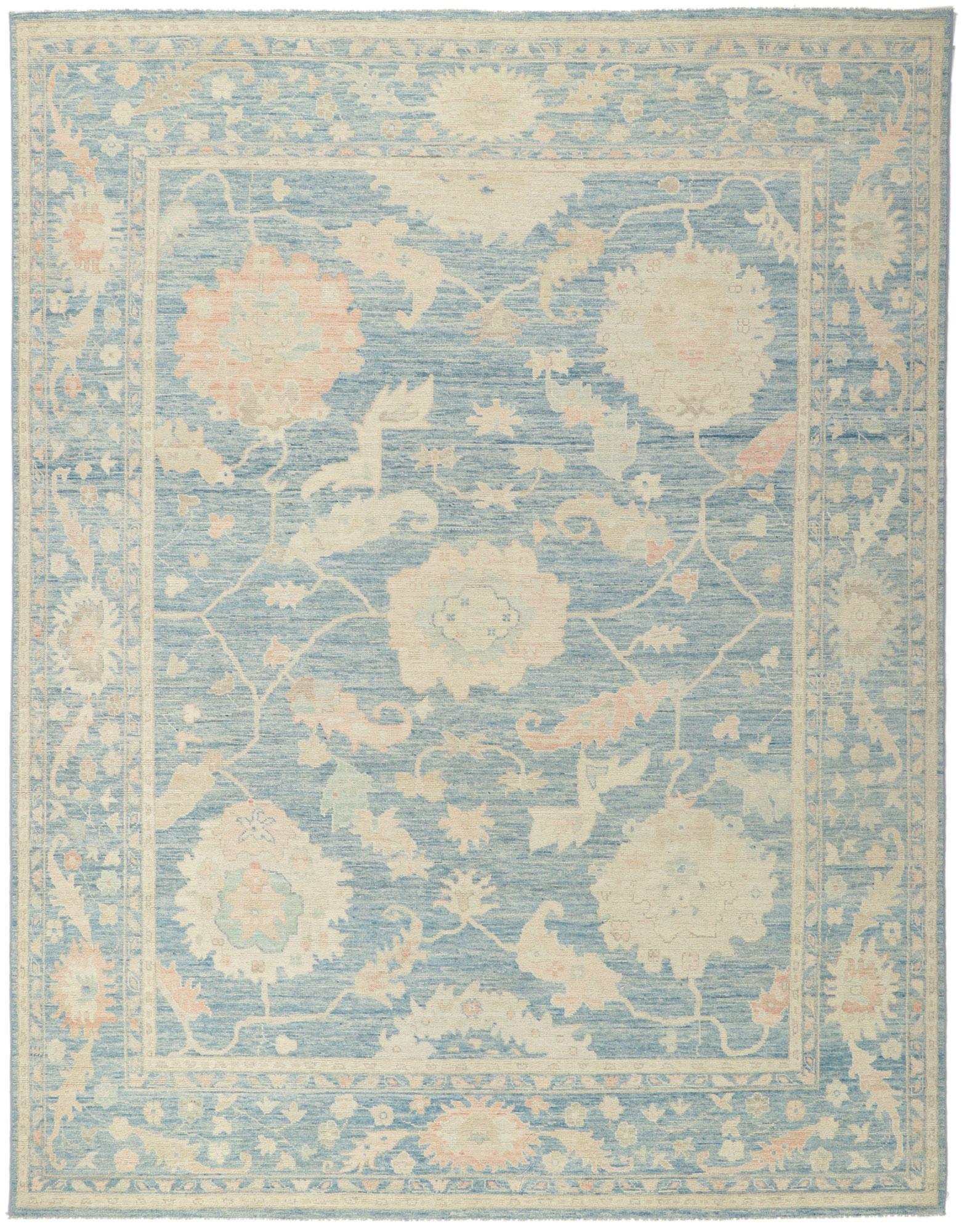 Zeitgenössischer Oushak-Teppich (Wolle) im Angebot