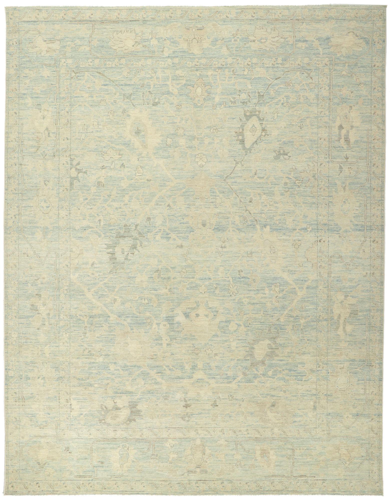 Zeitgenössischer Oushak-Teppich (Wolle) im Angebot